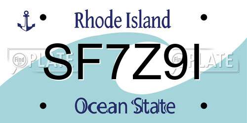 SF7Z9I Rhode Island License Plate
