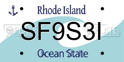 SF9S3I Rhode Island License Plate