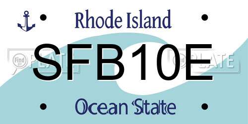 SFB10E Rhode Island License Plate