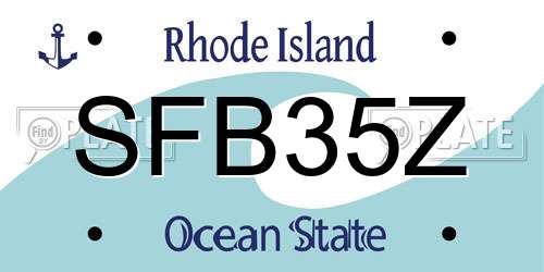 SFB35Z Rhode Island License Plate