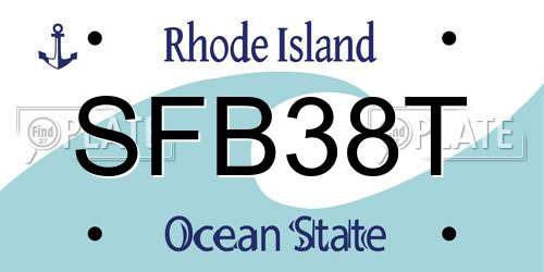 SFB38T Rhode Island License Plate