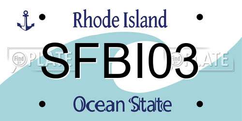 SFBI03 Rhode Island License Plate