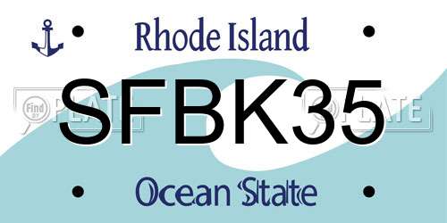 SFBK35 Rhode Island License Plate