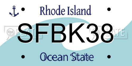 SFBK38 Rhode Island License Plate