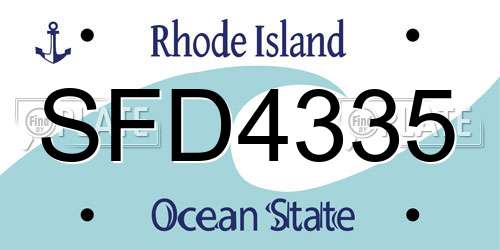 SFD4335 Rhode Island License Plate