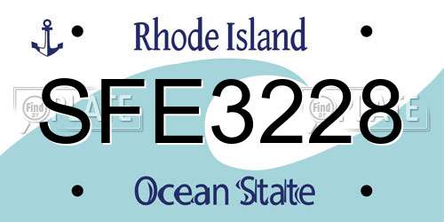 SFE3228 Rhode Island License Plate