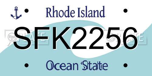 SFK2256 Rhode Island License Plate
