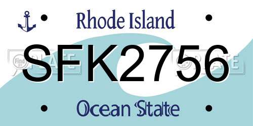 SFK2756 Rhode Island License Plate