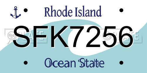 SFK7256 Rhode Island License Plate