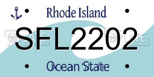 SFL2202 Rhode Island License Plate