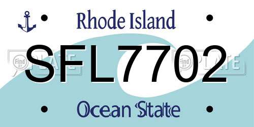 SFL7702 Rhode Island License Plate