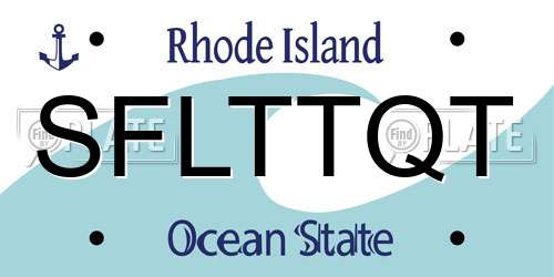 SFLTTQT Rhode Island License Plate