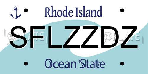 SFLZZDZ Rhode Island License Plate