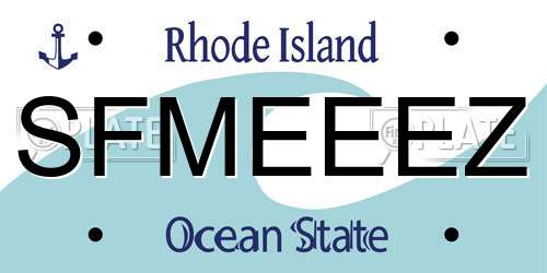 SFMEEEZ Rhode Island License Plate