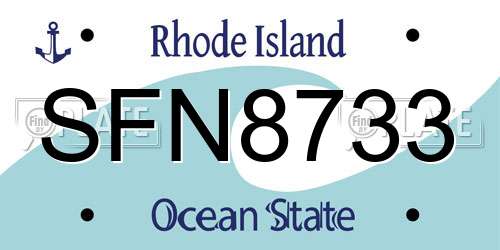 SFN8733 Rhode Island License Plate