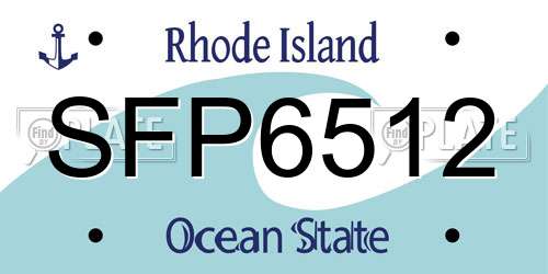 SFP6512 Rhode Island License Plate