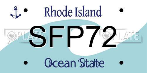SFP72 Rhode Island License Plate