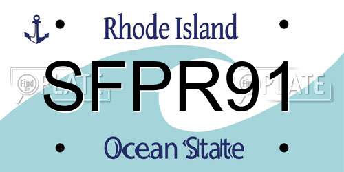 SFPR91 Rhode Island License Plate