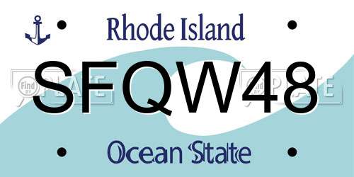 SFQW48 Rhode Island License Plate