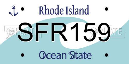 SFR159 Rhode Island License Plate