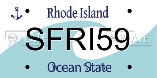 SFRI59 Rhode Island License Plate