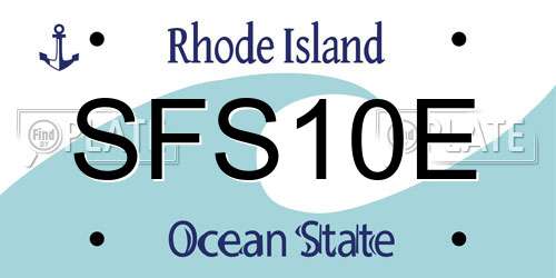 SFS10E Rhode Island License Plate