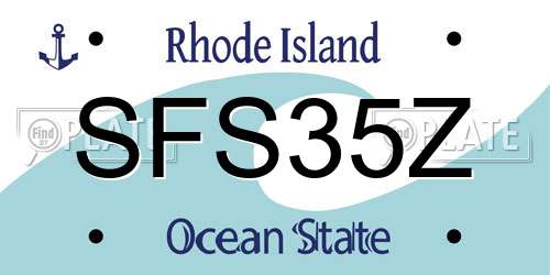SFS35Z Rhode Island License Plate