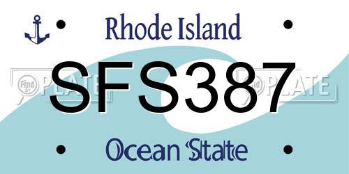 SFS387 Rhode Island License Plate