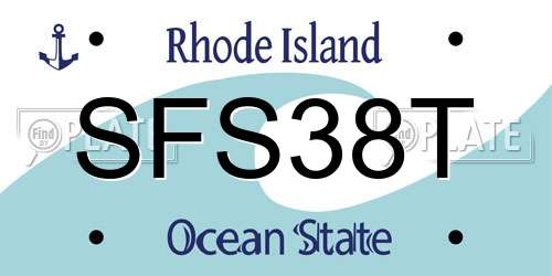 SFS38T Rhode Island License Plate