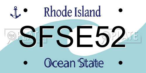 SFSE52 Rhode Island License Plate