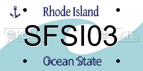 SFSI03 Rhode Island License Plate