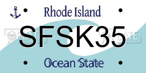 SFSK35 Rhode Island License Plate