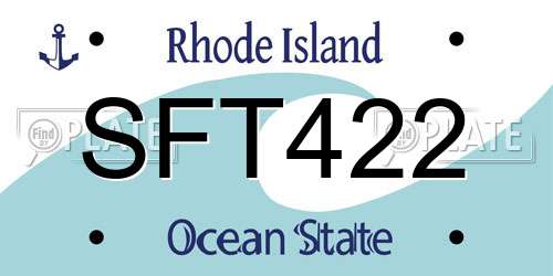 SFT422 Rhode Island License Plate