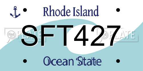 SFT427 Rhode Island License Plate