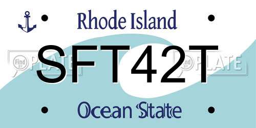 SFT42T Rhode Island License Plate