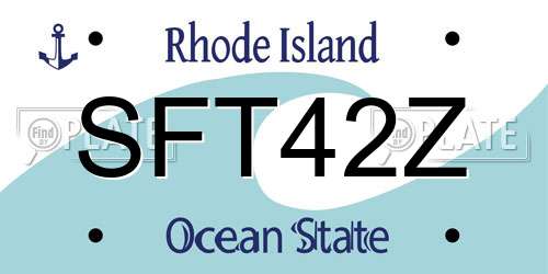 SFT42Z Rhode Island License Plate