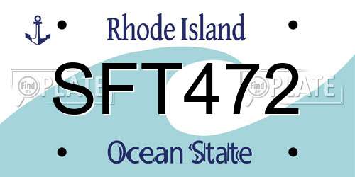 SFT472 Rhode Island License Plate