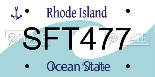 SFT477 Rhode Island License Plate