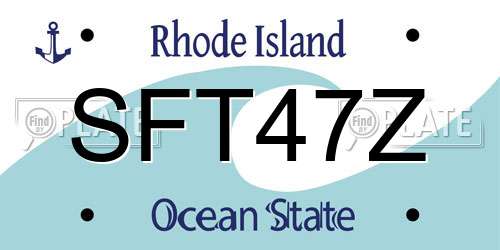 SFT47Z Rhode Island License Plate