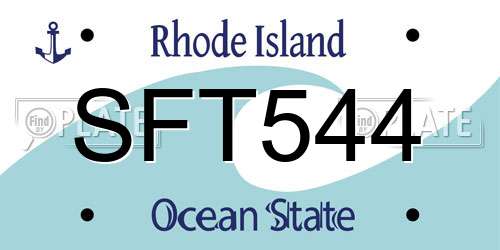 SFT544 Rhode Island License Plate