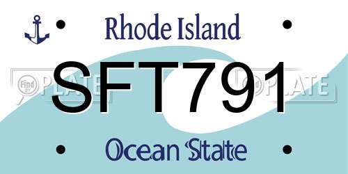 SFT791 Rhode Island License Plate