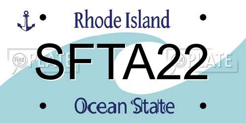 SFTA22 Rhode Island License Plate