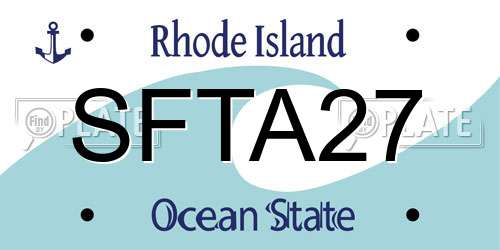 SFTA27 Rhode Island License Plate