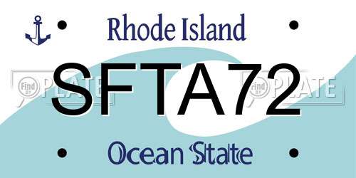 SFTA72 Rhode Island License Plate