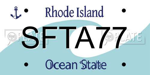 SFTA77 Rhode Island License Plate