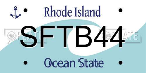 SFTB44 Rhode Island License Plate