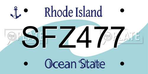 SFZ477 Rhode Island License Plate
