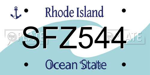 SFZ544 Rhode Island License Plate