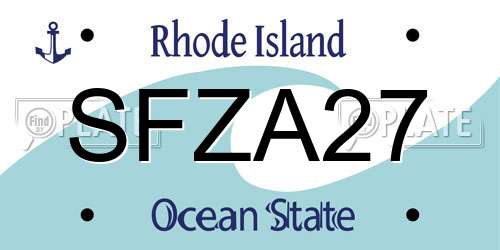 SFZA27 Rhode Island License Plate