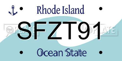 SFZT91 Rhode Island License Plate